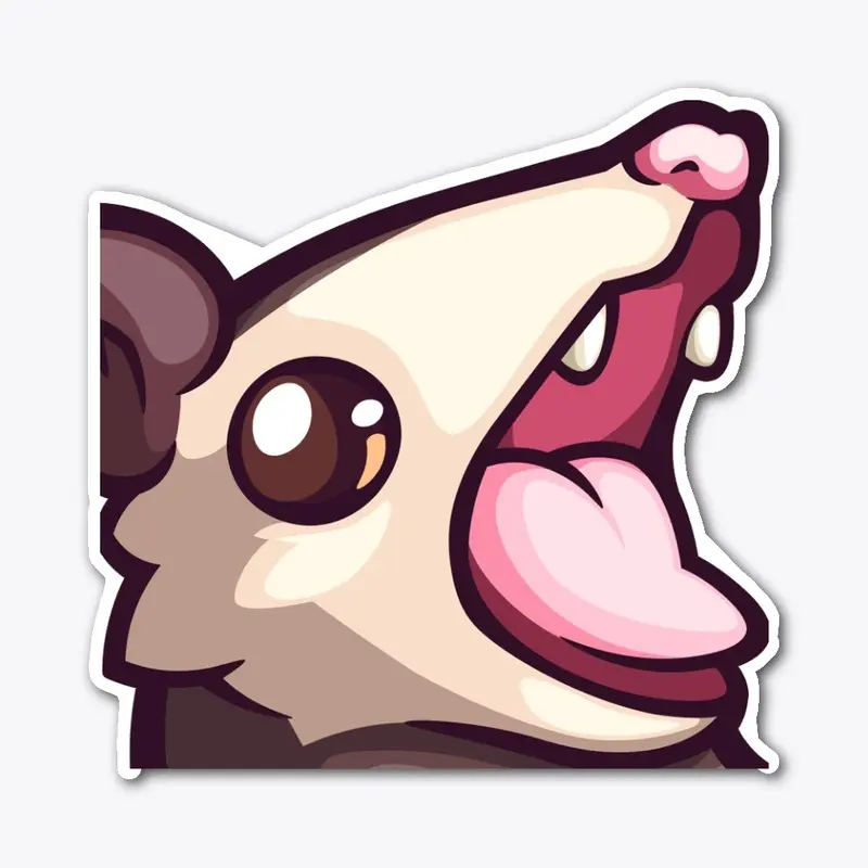 Screaming Possum Die-Cut Sticker